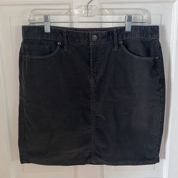 🔥3/$20🔥 Eddie Bauer charcoal gray corduroy skirt size 8 - Picture 1 of 8